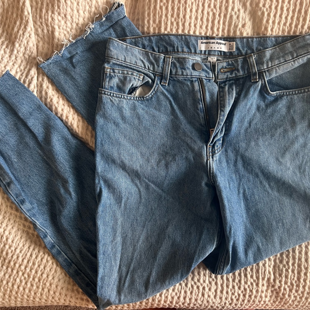American Apparel High Waisted Straight Leg Jeans